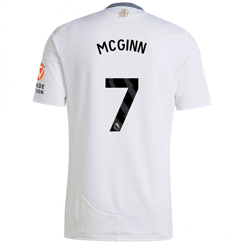 Bambino Maglia John Mcginn #7 Bianco Kit Gara Away 2024/25 Maglietta