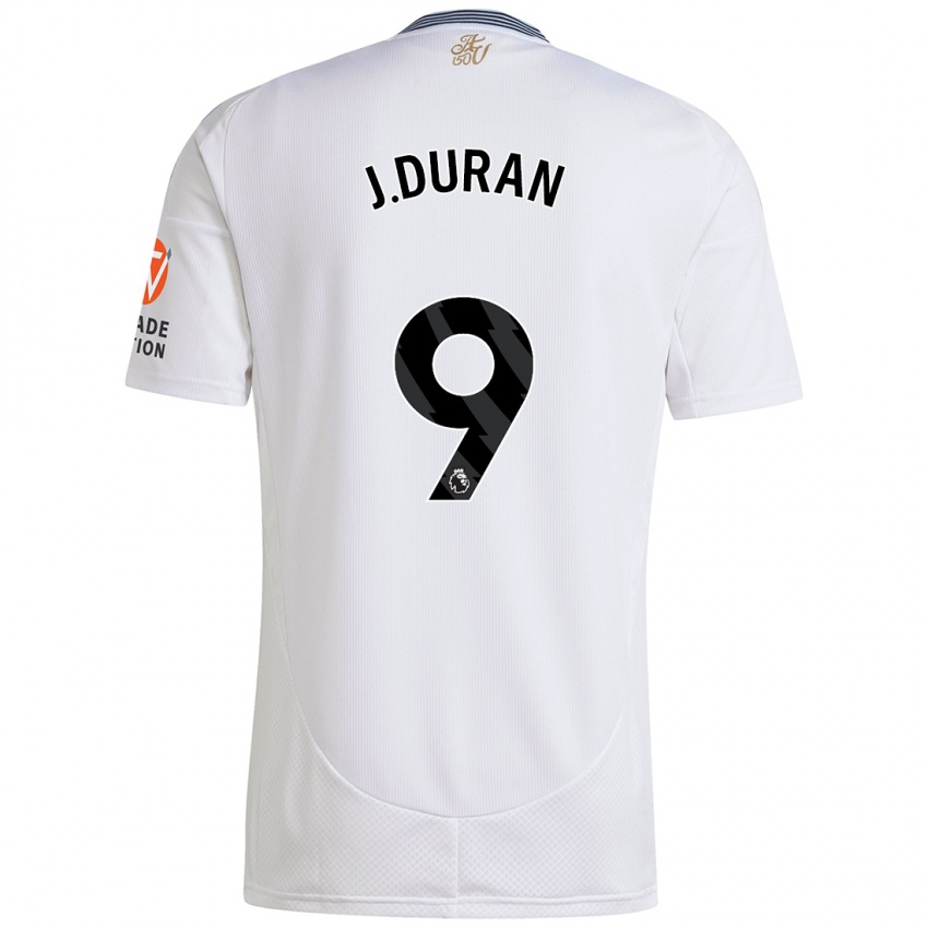 Bambino Maglia Jhon Durán #9 Bianco Kit Gara Away 2024/25 Maglietta