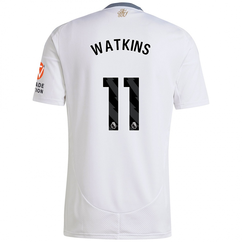 Bambino Maglia Ollie Watkins #11 Bianco Kit Gara Away 2024/25 Maglietta