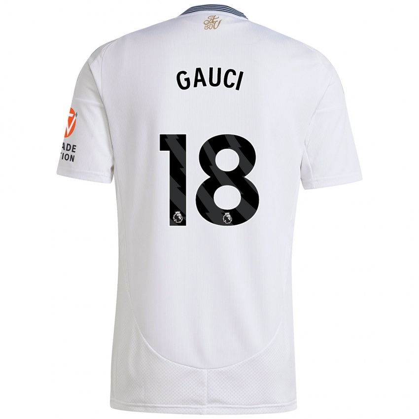 Bambino Maglia Joe Gauci #18 Bianco Kit Gara Away 2024/25 Maglietta