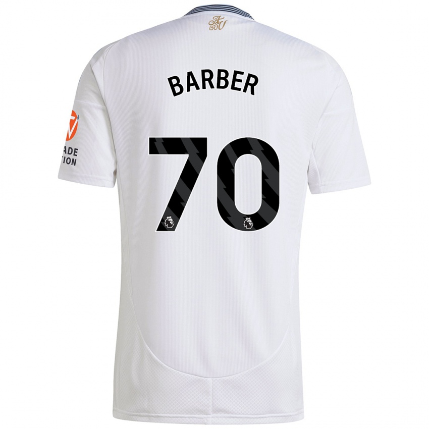 Bambino Maglia Jayden Barber #70 Bianco Kit Gara Away 2024/25 Maglietta