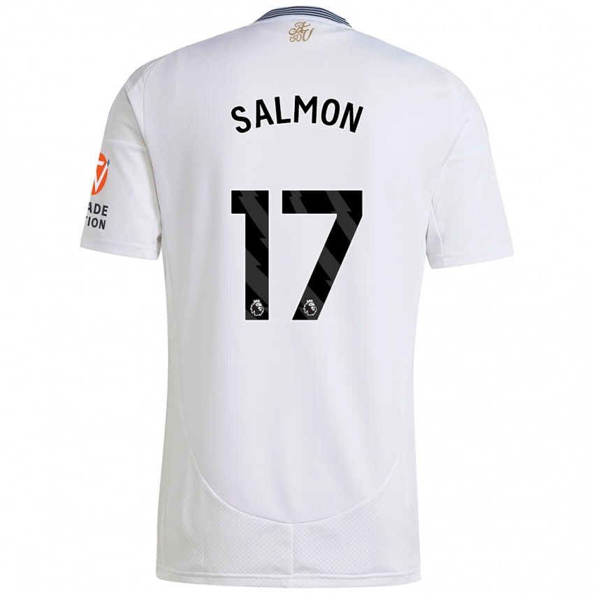 Bambino Maglia Ebony Salmon #17 Bianco Kit Gara Away 2024/25 Maglietta