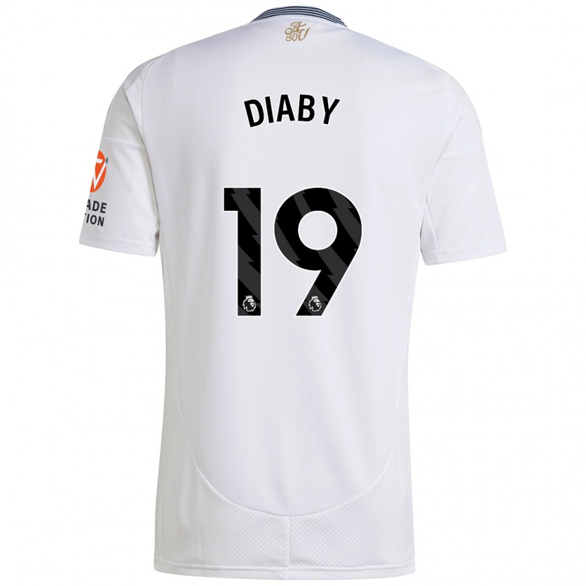 Bambino Maglia Moussa Diaby #19 Bianco Kit Gara Away 2024/25 Maglietta