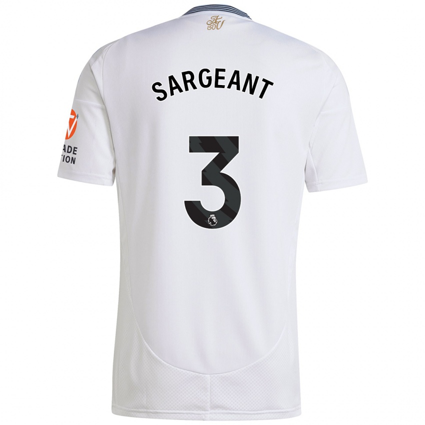 Bambino Maglia Meaghan Sargeant #3 Bianco Kit Gara Away 2024/25 Maglietta