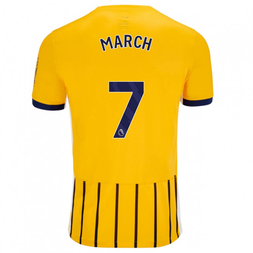 Bambino Maglia Solly March #7 Oro Blu A Righe Sottili Kit Gara Away 2024/25 Maglietta