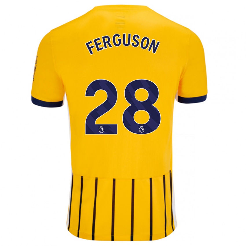 Bambino Maglia Evan Ferguson #28 Oro Blu A Righe Sottili Kit Gara Away 2024/25 Maglietta