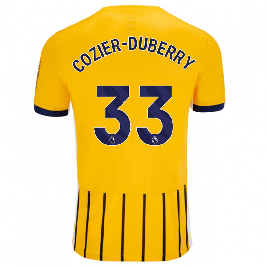 Bambino Maglia Amario Cozier-Duberry #33 Oro Blu A Righe Sottili Kit Gara Away 2024/25 Maglietta