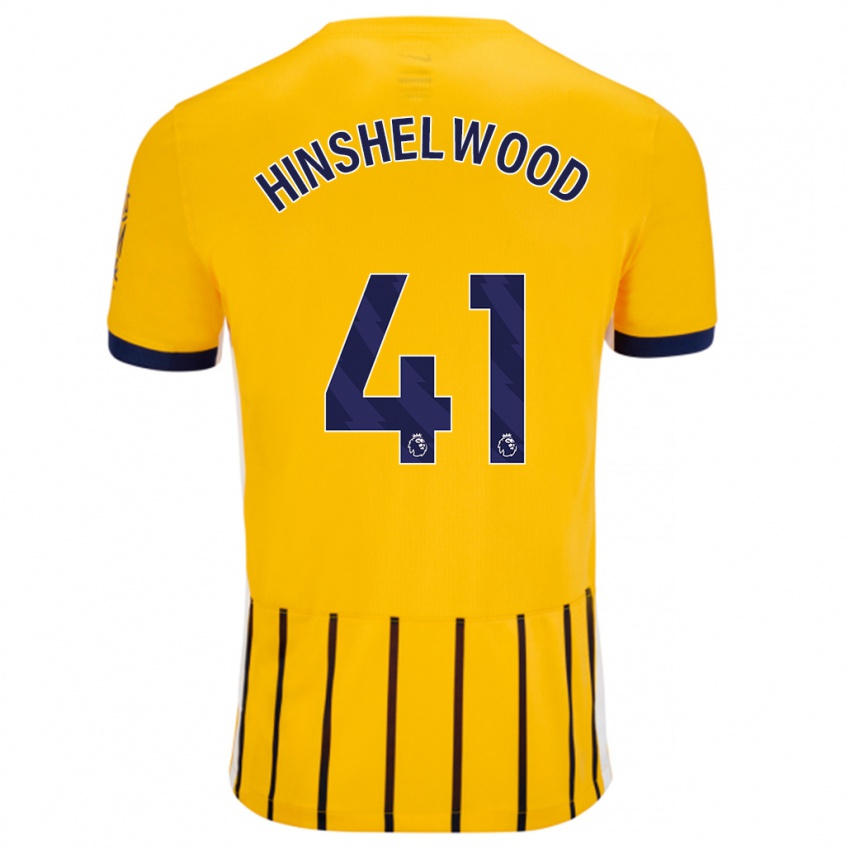 Bambino Maglia Jack Hinshelwood #41 Oro Blu A Righe Sottili Kit Gara Away 2024/25 Maglietta