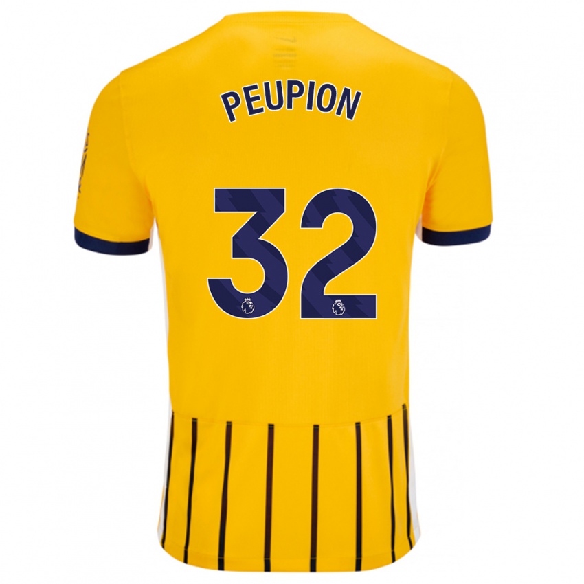 Bambino Maglia Cameron Peupion #32 Oro Blu A Righe Sottili Kit Gara Away 2024/25 Maglietta