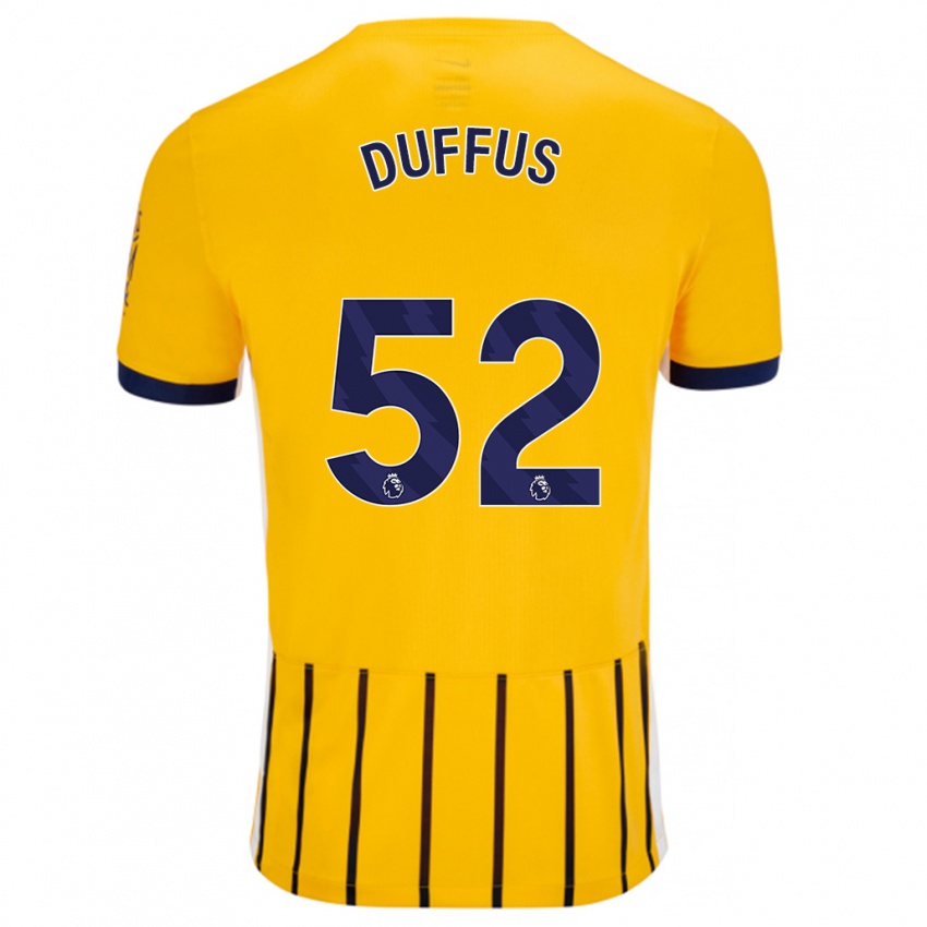 Bambino Maglia Josh Duffus #52 Oro Blu A Righe Sottili Kit Gara Away 2024/25 Maglietta