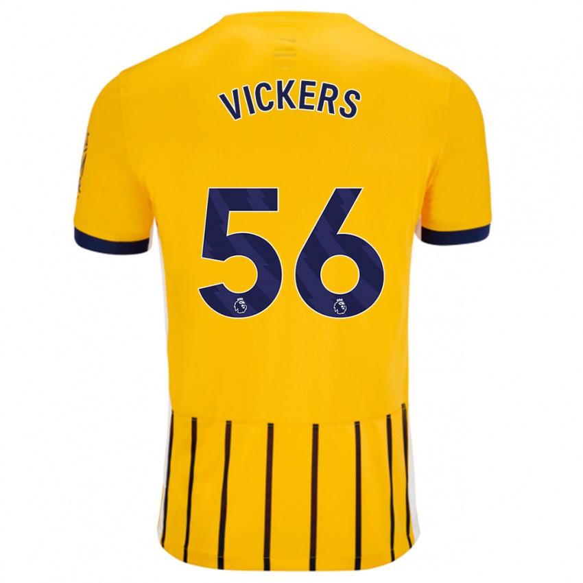 Bambino Maglia Caylan Vickers #56 Oro Blu A Righe Sottili Kit Gara Away 2024/25 Maglietta