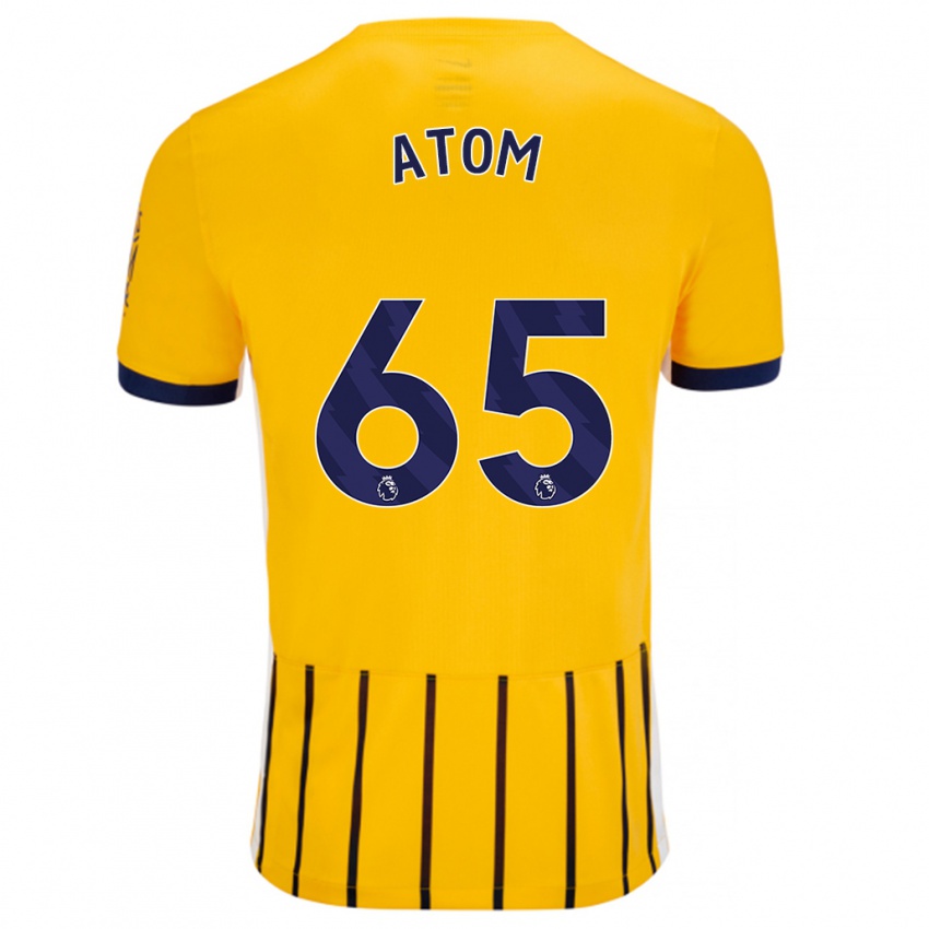 Bambino Maglia Noel Atom #65 Oro Blu A Righe Sottili Kit Gara Away 2024/25 Maglietta