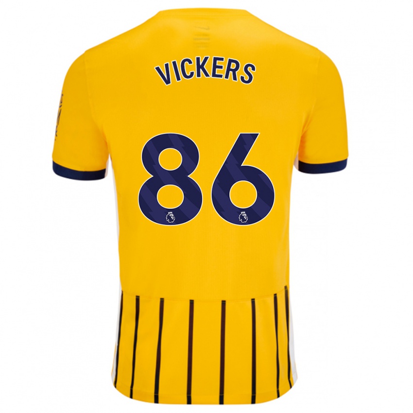 Bambino Maglia Jacob Vickers #86 Oro Blu A Righe Sottili Kit Gara Away 2024/25 Maglietta