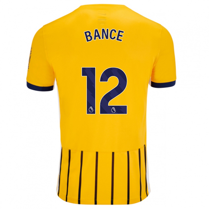 Bambino Maglia Libby Bance #12 Oro Blu A Righe Sottili Kit Gara Away 2024/25 Maglietta