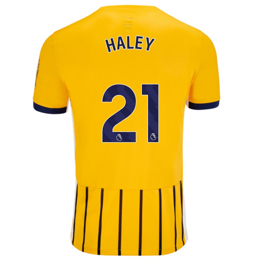 Bambino Maglia Madison Haley #21 Oro Blu A Righe Sottili Kit Gara Away 2024/25 Maglietta