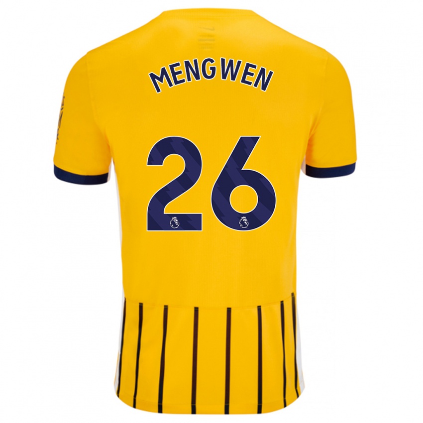 Bambino Maglia Li Mengwen #26 Oro Blu A Righe Sottili Kit Gara Away 2024/25 Maglietta