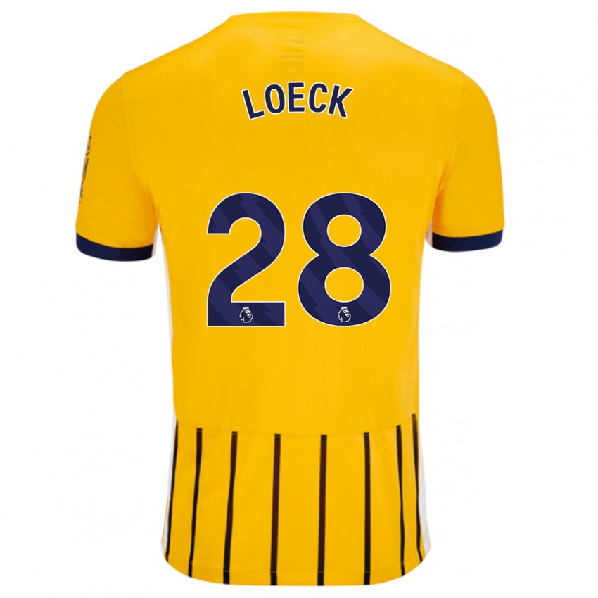 Bambino Maglia Melina Loeck #28 Oro Blu A Righe Sottili Kit Gara Away 2024/25 Maglietta