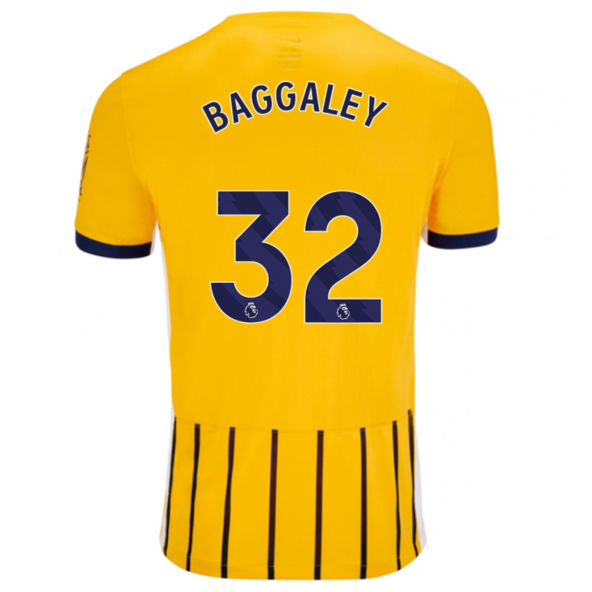 Bambino Maglia Sophie Baggaley #32 Oro Blu A Righe Sottili Kit Gara Away 2024/25 Maglietta