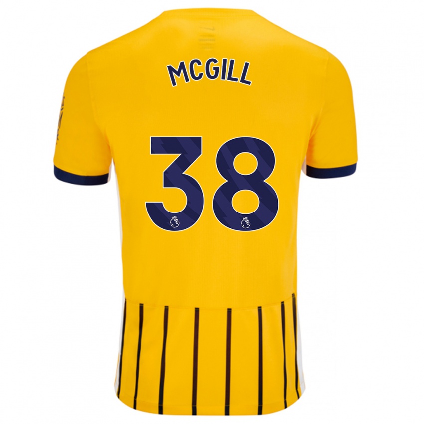 Bambino Maglia Tom Mcgill #38 Oro Blu A Righe Sottili Kit Gara Away 2024/25 Maglietta