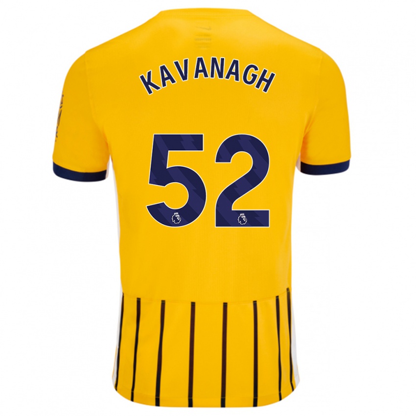 Bambino Maglia Leigh Kavanagh #52 Oro Blu A Righe Sottili Kit Gara Away 2024/25 Maglietta