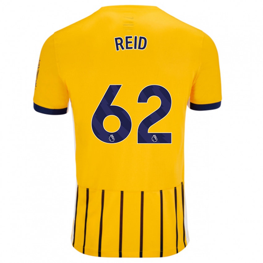 Bambino Maglia Tommy Reid #62 Oro Blu A Righe Sottili Kit Gara Away 2024/25 Maglietta