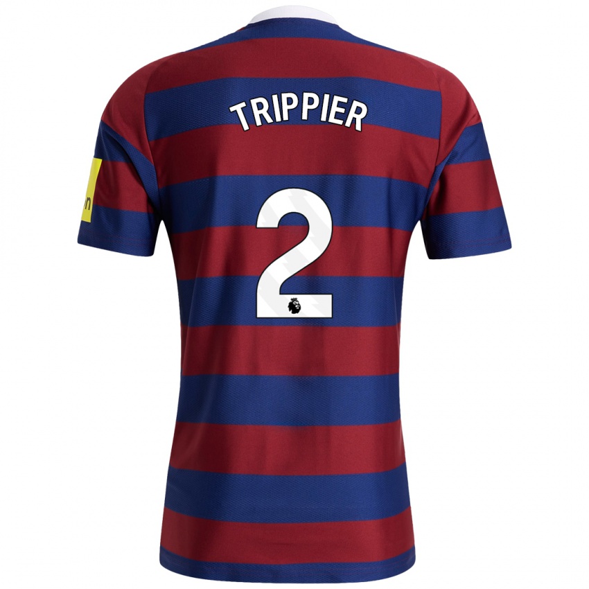 Bambino Maglia Kieran Trippier #2 Borgogna Blu Navy Kit Gara Away 2024/25 Maglietta