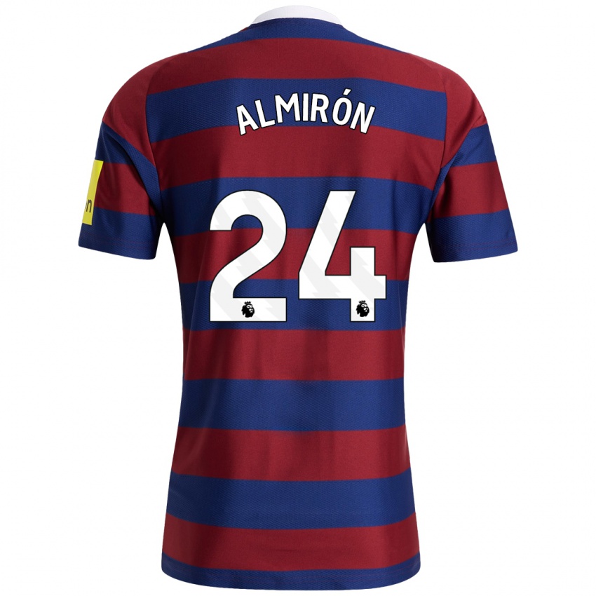 Bambino Maglia Miguel Almirón #24 Borgogna Blu Navy Kit Gara Away 2024/25 Maglietta