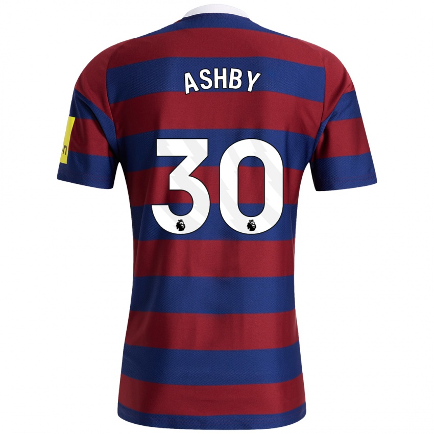 Bambino Maglia Harrison Ashby #30 Borgogna Blu Navy Kit Gara Away 2024/25 Maglietta