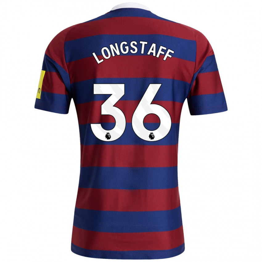 Bambino Maglia Sean Longstaff #36 Borgogna Blu Navy Kit Gara Away 2024/25 Maglietta