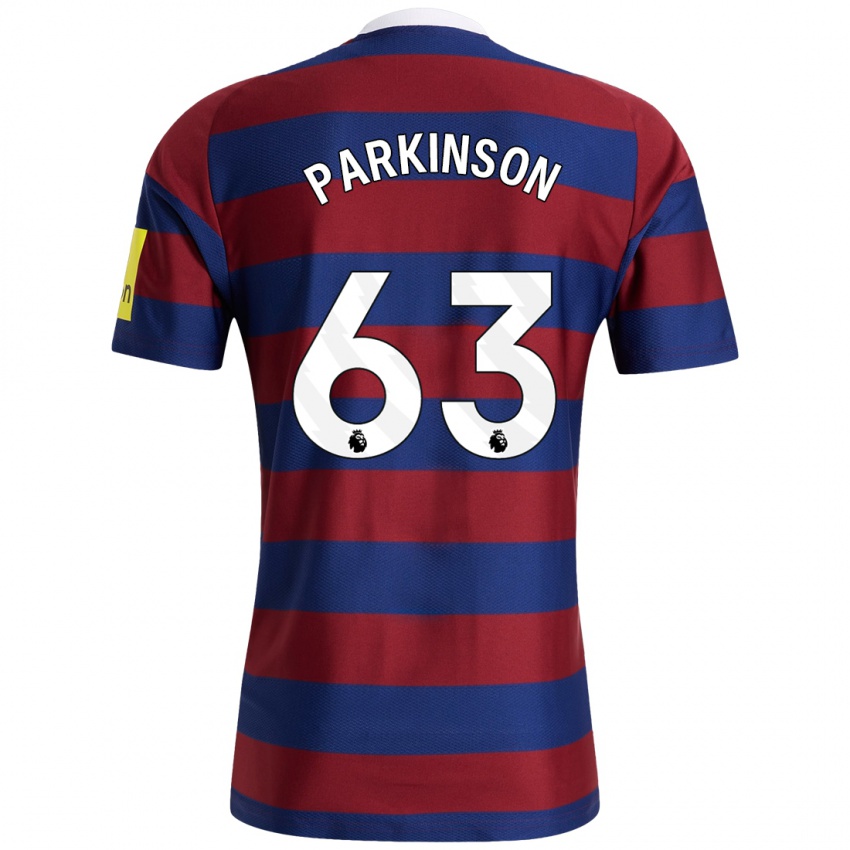 Bambino Maglia Ben Parkinson #63 Borgogna Blu Navy Kit Gara Away 2024/25 Maglietta