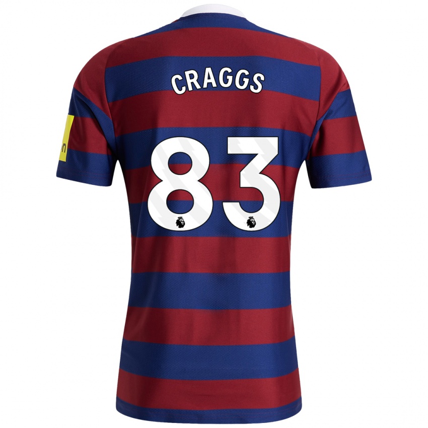 Bambino Maglia Luke Craggs #83 Borgogna Blu Navy Kit Gara Away 2024/25 Maglietta