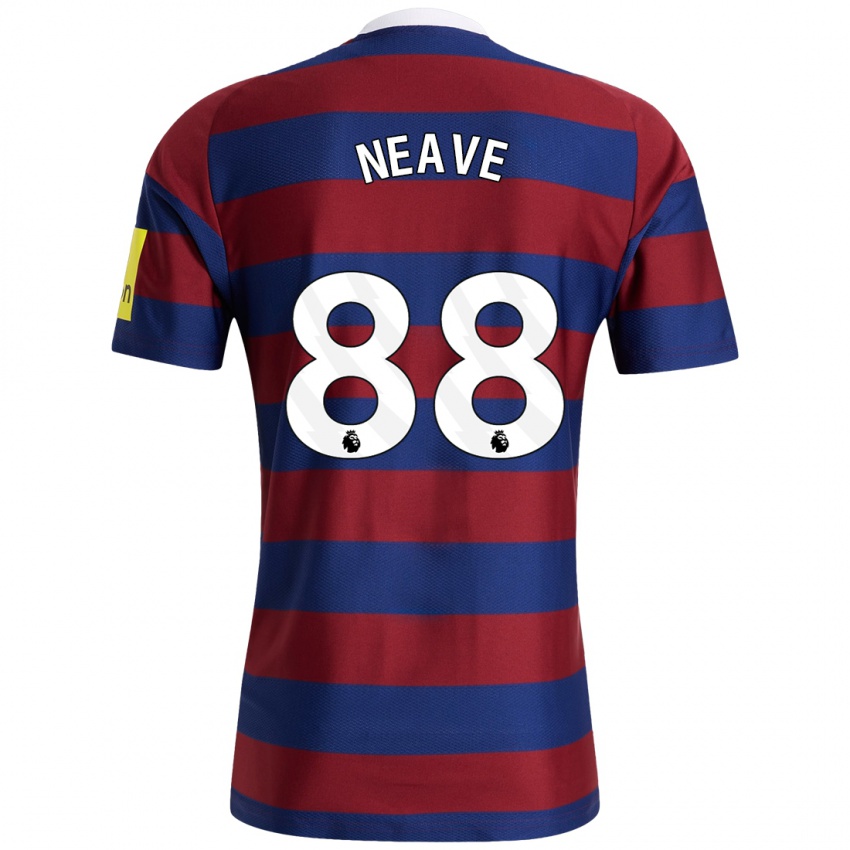 Bambino Maglia Sean Neave #88 Borgogna Blu Navy Kit Gara Away 2024/25 Maglietta