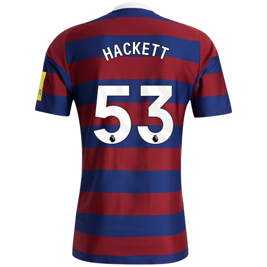 Bambino Maglia Jordan Hackett #53 Borgogna Blu Navy Kit Gara Away 2024/25 Maglietta