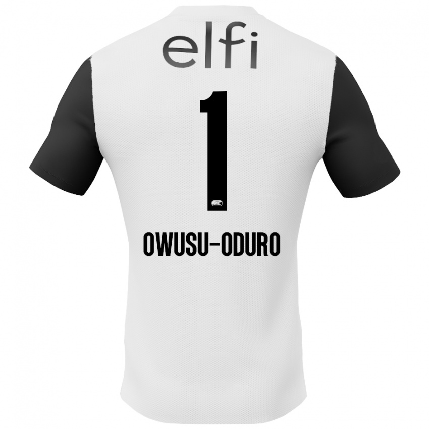 Bambino Maglia Rome Jayden Owusu-Oduro #1 Bianco Nero Kit Gara Away 2024/25 Maglietta