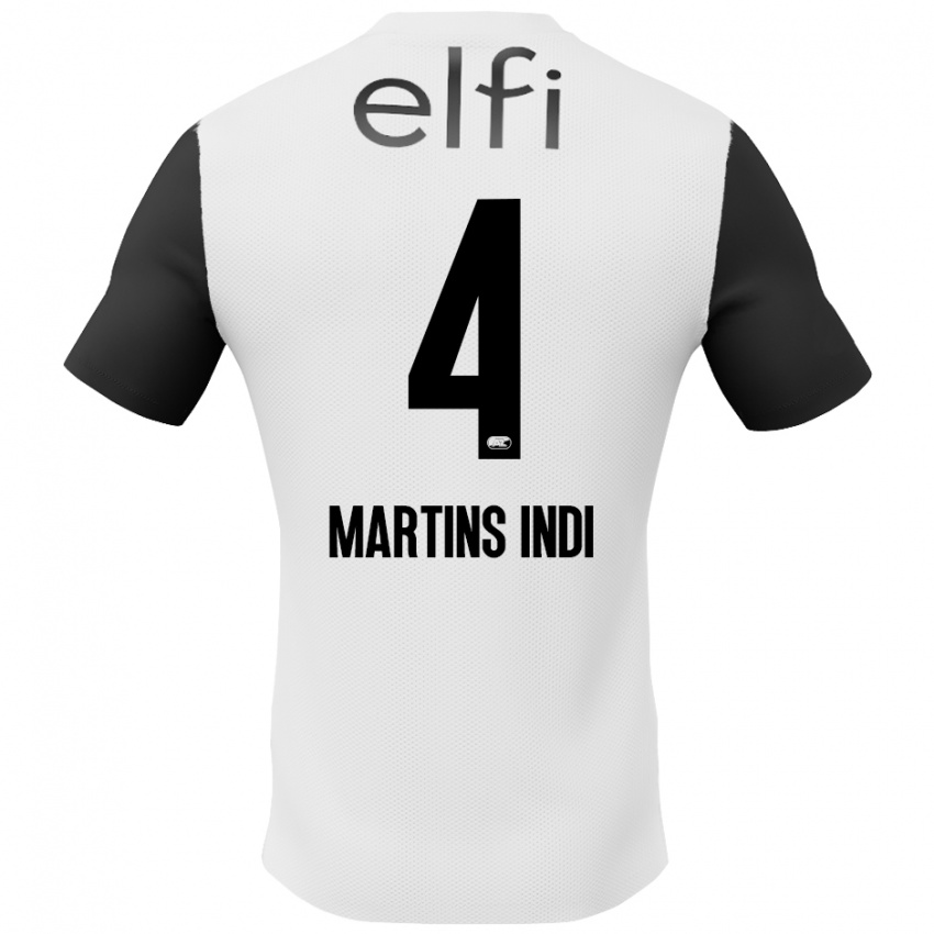 Bambino Maglia Bruno Martins Indi #4 Bianco Nero Kit Gara Away 2024/25 Maglietta