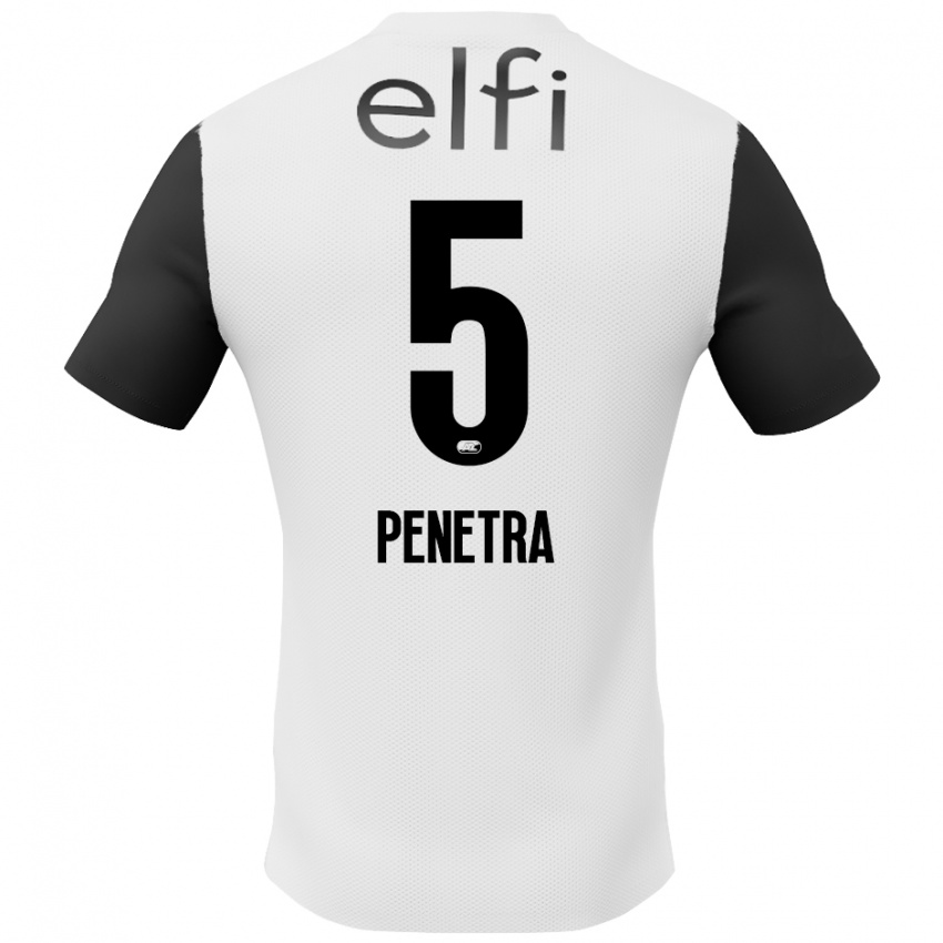 Bambino Maglia Alexandre Penetra #5 Bianco Nero Kit Gara Away 2024/25 Maglietta