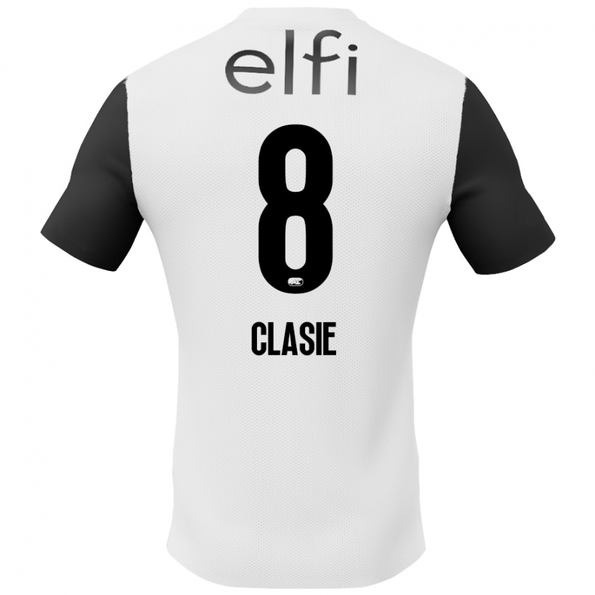 Bambino Maglia Jordy Clasie #8 Bianco Nero Kit Gara Away 2024/25 Maglietta