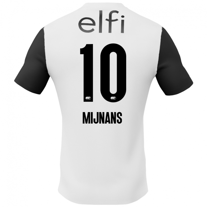 Bambino Maglia Sven Mijnans #10 Bianco Nero Kit Gara Away 2024/25 Maglietta