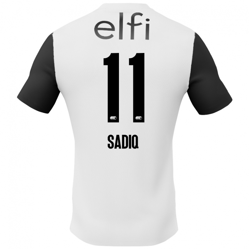 Bambino Maglia Ibrahim Sadiq #11 Bianco Nero Kit Gara Away 2024/25 Maglietta