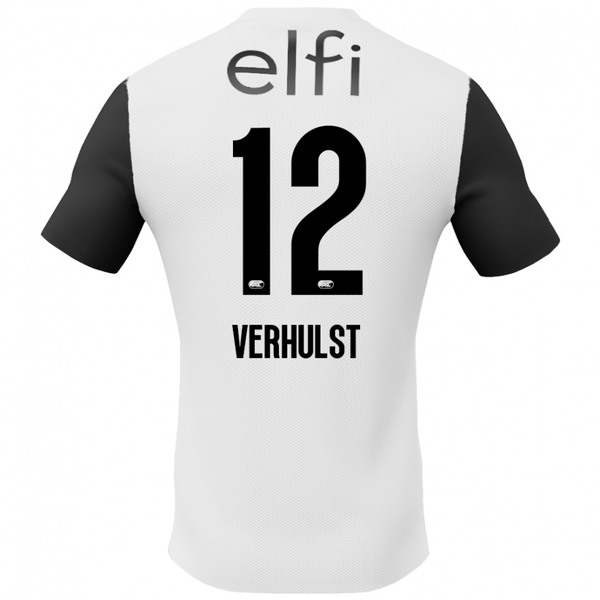 Bambino Maglia Hobie Verhulst #12 Bianco Nero Kit Gara Away 2024/25 Maglietta