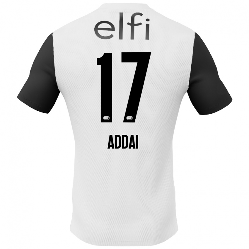 Bambino Maglia Jayden Addai #17 Bianco Nero Kit Gara Away 2024/25 Maglietta