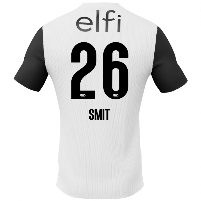 Bambino Maglia Kees Smit #26 Bianco Nero Kit Gara Away 2024/25 Maglietta