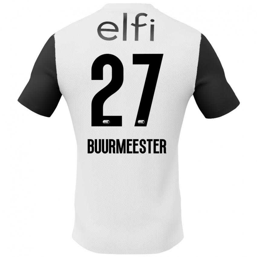 Bambino Maglia Zico Buurmeester #27 Bianco Nero Kit Gara Away 2024/25 Maglietta