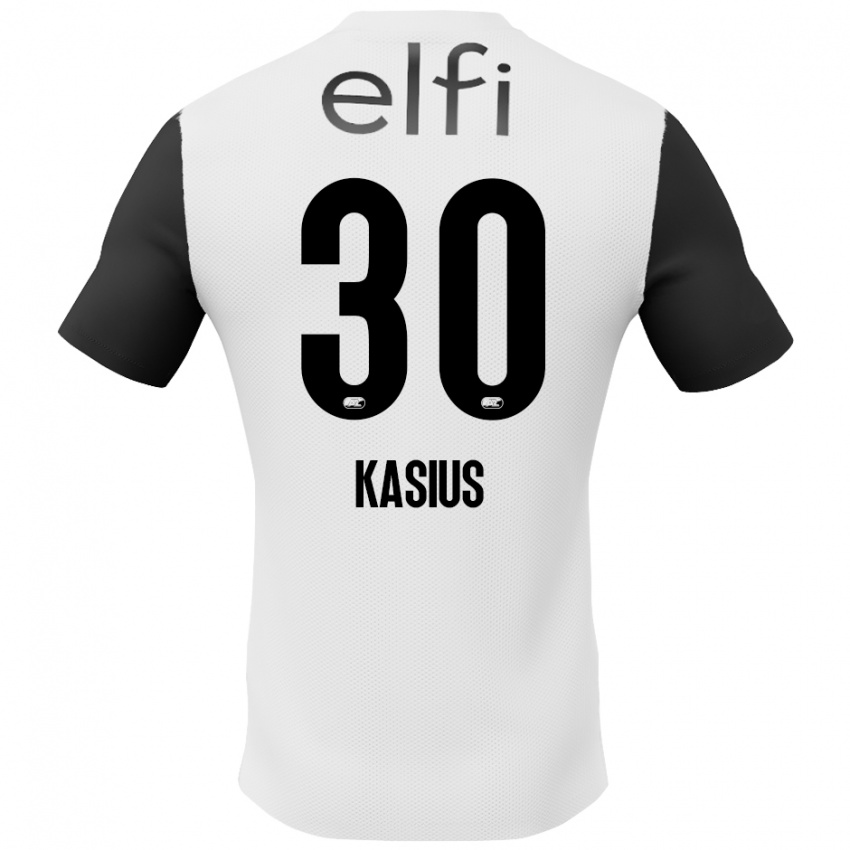 Bambino Maglia Denso Kasius #30 Bianco Nero Kit Gara Away 2024/25 Maglietta