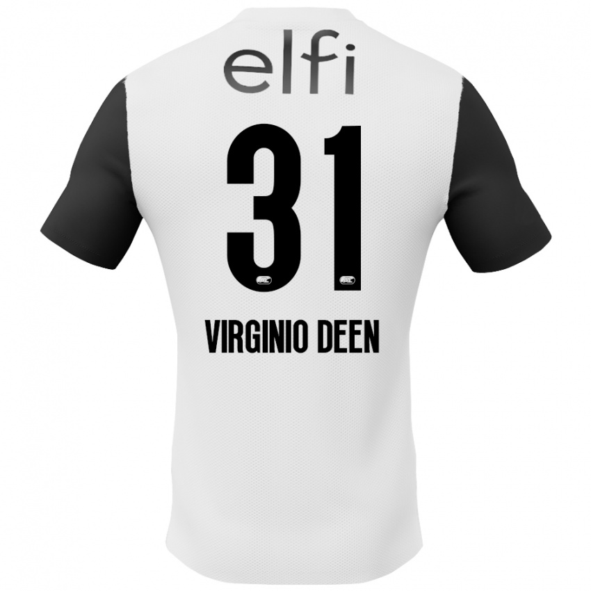 Bambino Maglia Daniël Virginio Deen #31 Bianco Nero Kit Gara Away 2024/25 Maglietta