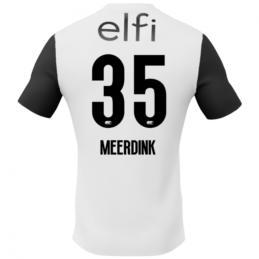 Bambino Maglia Mexx Meerdink #35 Bianco Nero Kit Gara Away 2024/25 Maglietta