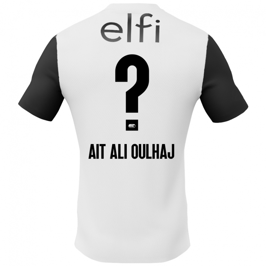 Bambino Maglia Adam Ait Ali Oulhaj #0 Bianco Nero Kit Gara Away 2024/25 Maglietta