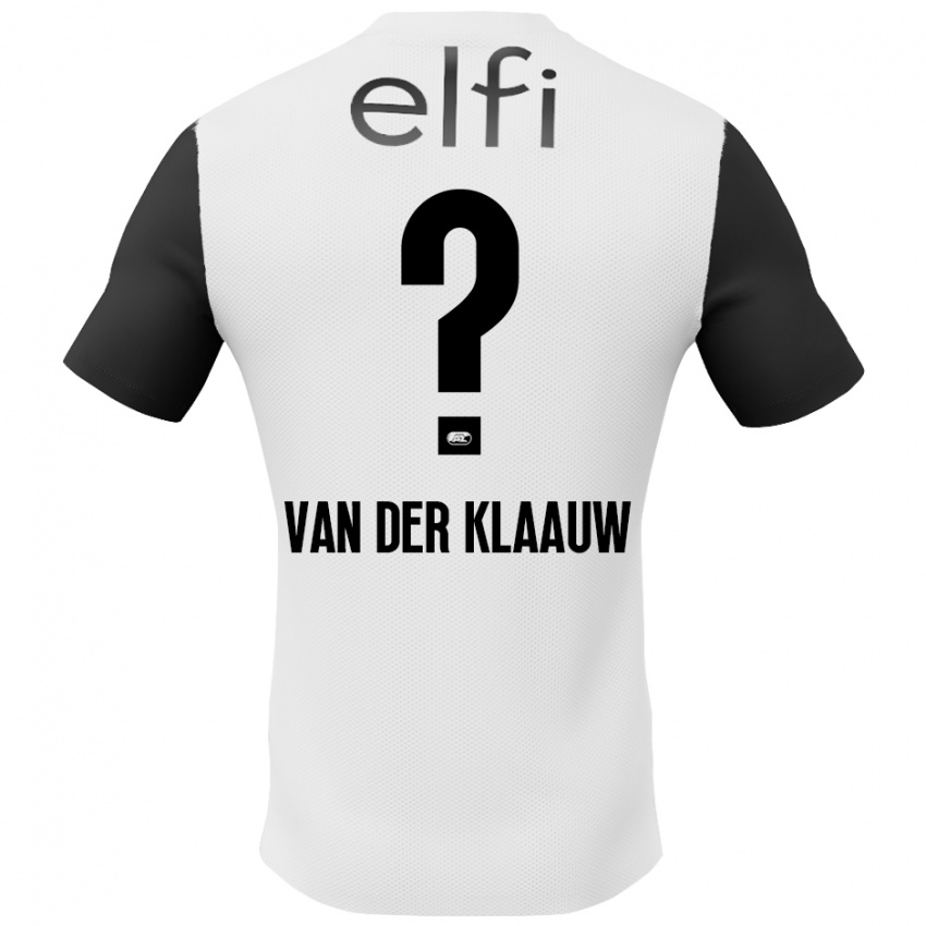 Bambino Maglia Deacon Van Der Klaauw #0 Bianco Nero Kit Gara Away 2024/25 Maglietta