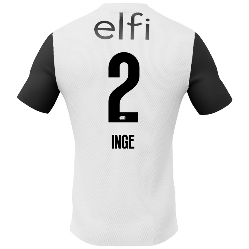 Bambino Maglia Kiani Inge #2 Bianco Nero Kit Gara Away 2024/25 Maglietta