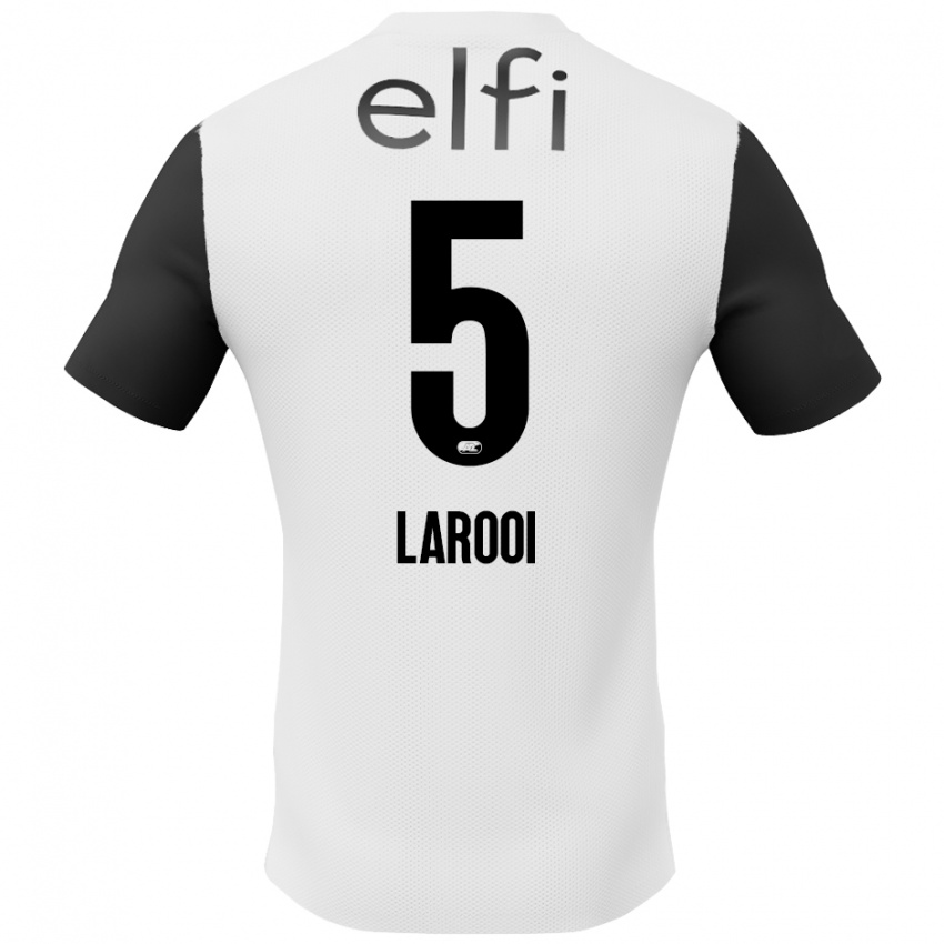 Bambino Maglia Finn Larooi #5 Bianco Nero Kit Gara Away 2024/25 Maglietta